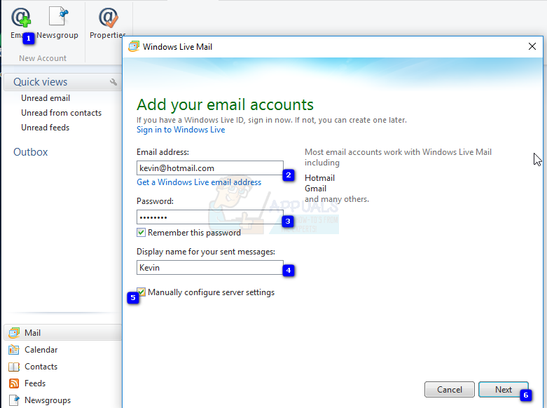 Windows live mail 0x8de00005